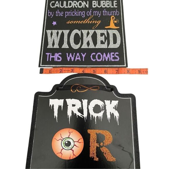 Lot Of 3 Halloween Hanging Home Signs Decor Decorations Goth Gothic Punk - Picture 10 of 12